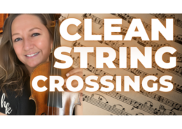 clean violin string crossings technique