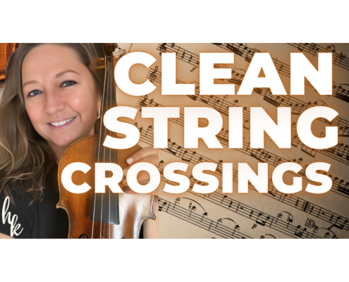 clean violin string crossings technique