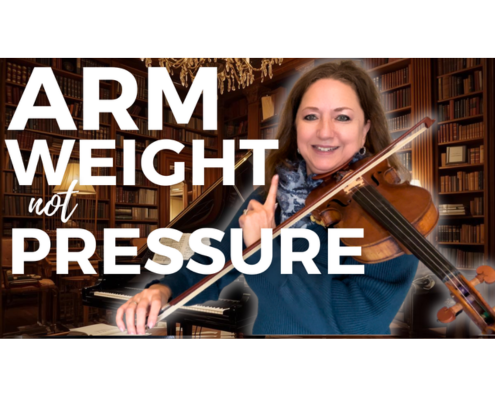 violin bow arm weight producing resonant tone